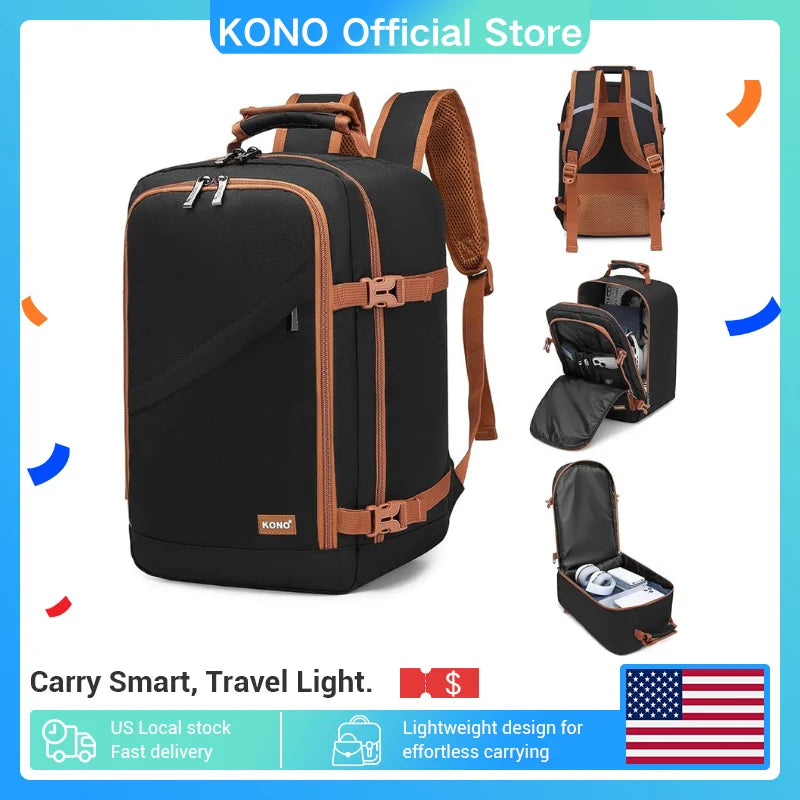 Kono Cabin Bag 40x20x25 for Ryanair Underseat Travel Carry-on Backpack Cabin Size 20L