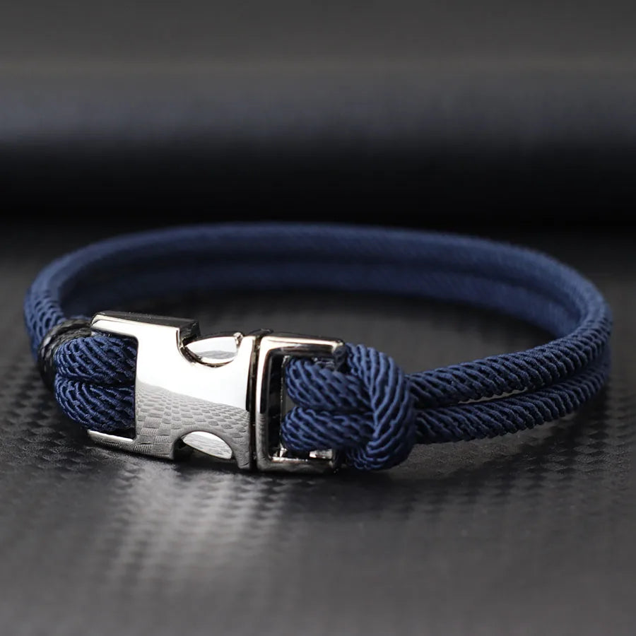 New Good Luck Rope Bracelet Men Bilayer Detachable Buckle Wrap Braslet Locomotive Cool Riding Outdoor Survival Braclet Pulseria
