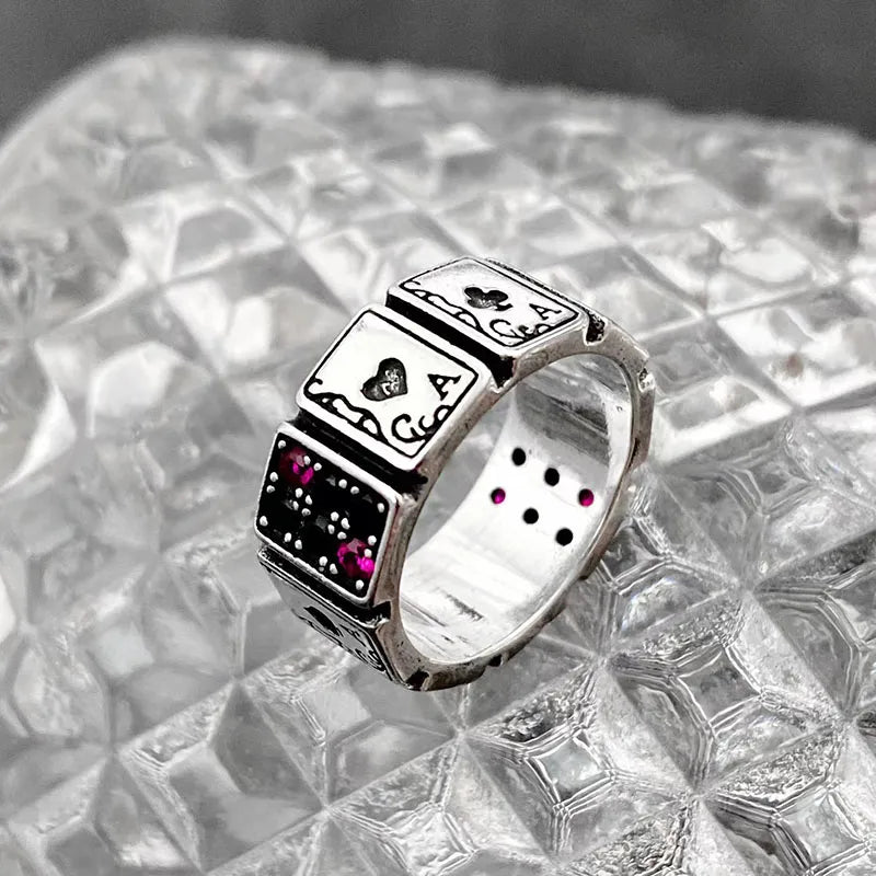 Vintage Casino Poker Cards Ring