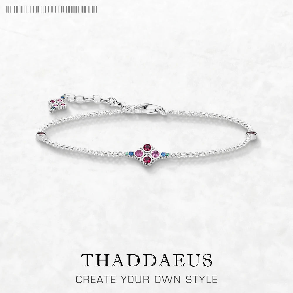 Magnificent Ornamentation Bracelet Spring Link Chain 925 Sterling Silver Jewelry Victorian Style Colourful Gift For Women - Madeinsea©