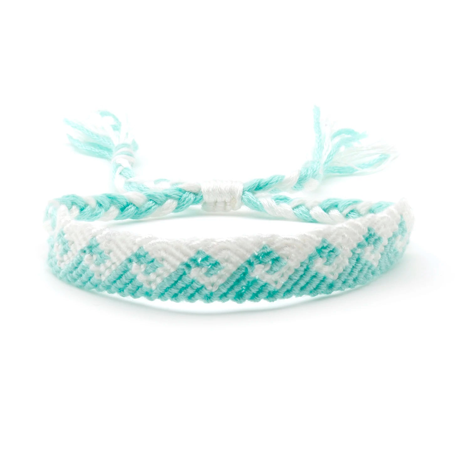 New Fashion Greek Wave Enbroidery String Handmade Bracelet Women Green&White Ripple Cord Handwoven Summer Jewelry Gift Present