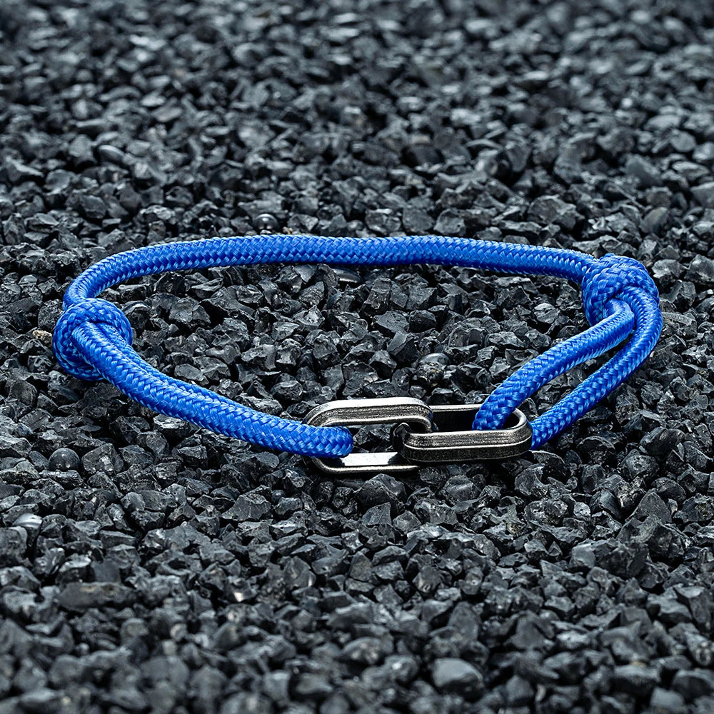 MKENDN Punk Style Mens Bracelet Rope Chain Thin Mens Black Rope Nylon Bracelet Women Stainless Steel Bracelet Mens Jewelry