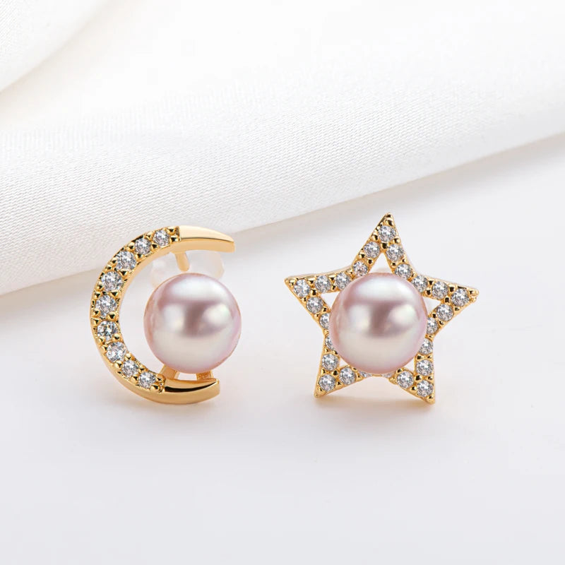 OXTAO 14K Gold Filled 6-6.5mm Natural Cultured Freshwater Pearl Earrings for Women Quality Stud Pearl Earrings Gifts Anniversary