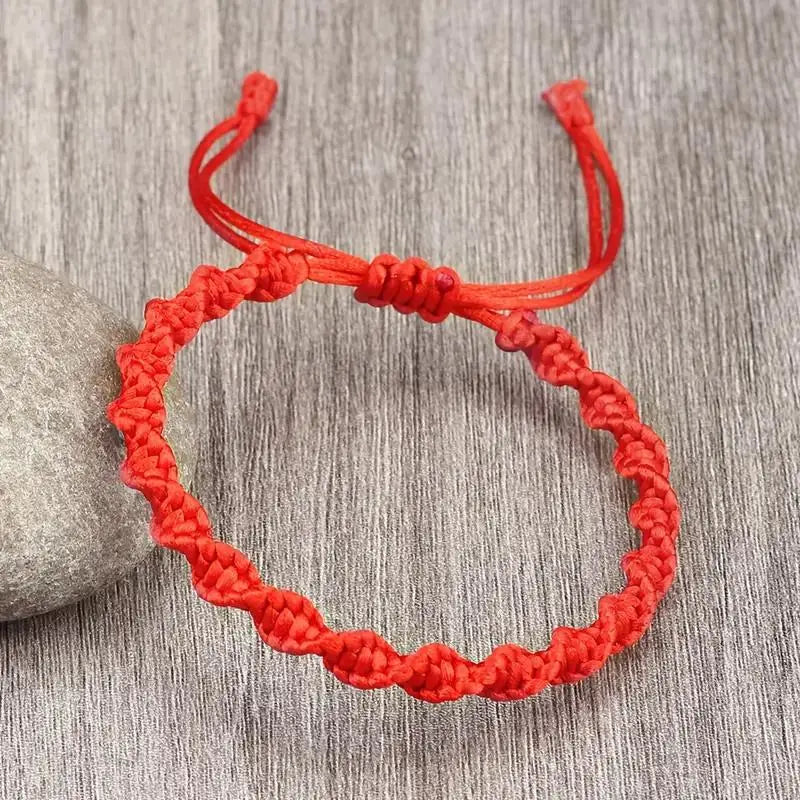 Glücksarmband aus rotem Faden, unisex, handgefertigt, geflochten, verstellbar, mit Anhänger, Valentinstagsgeschenk, Freundschaftsarmband.