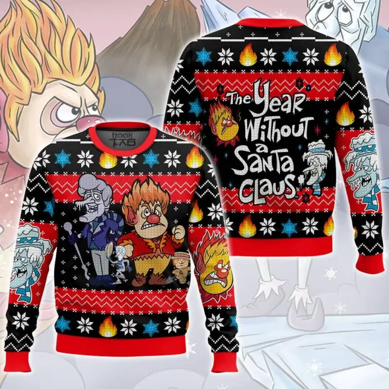 Heat Miser Snow Miser The Year Without Santa Claus Ugly Sweater Funny Christmas Party Wear Novelty Holiday Pullover Xmas Gifts