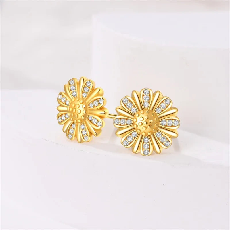 Springtime Earring For Women 925 Sterling Silver Bee Magritte Flower Butterfly Double Hoop Earrings Jewelry Fine New Year Gift