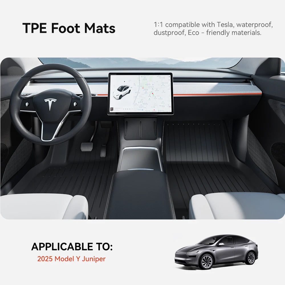 YZ For Tesla Floor Mat Model Y Juniper 2025 Car Trunk Mat Luggage Mat TPE waterproof Anti-Slip Set Floor Liner Mat - Madeinsea©