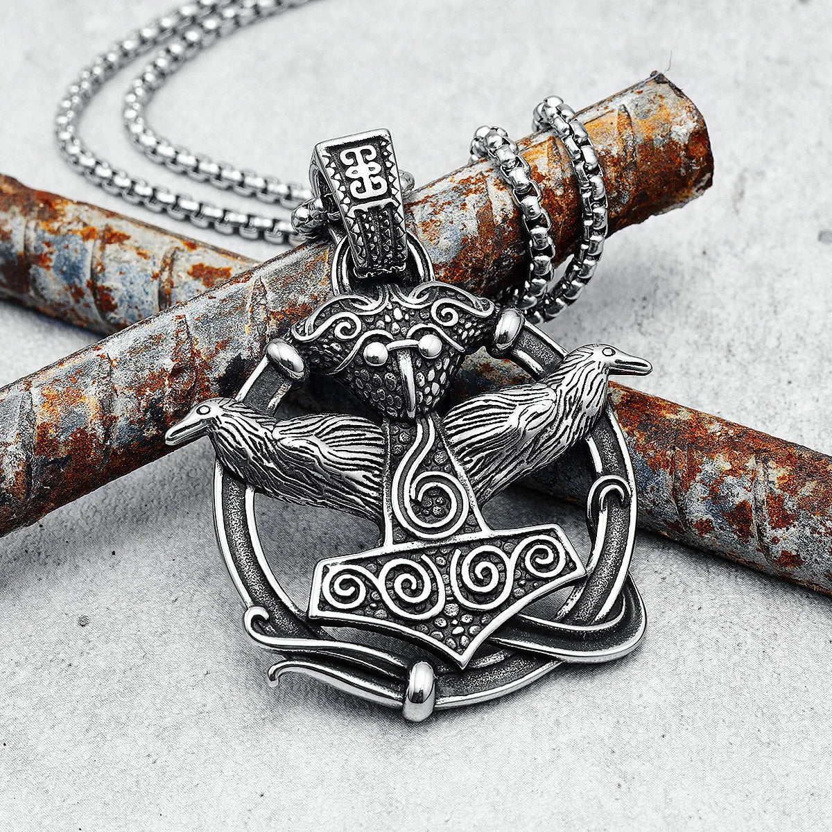 Viking Tribe Men Necklaces 316L Stainless Steel Retro Pendant Chain Punk Rock for Boyfriend Male Jewelry Best Gift Dropshipping
