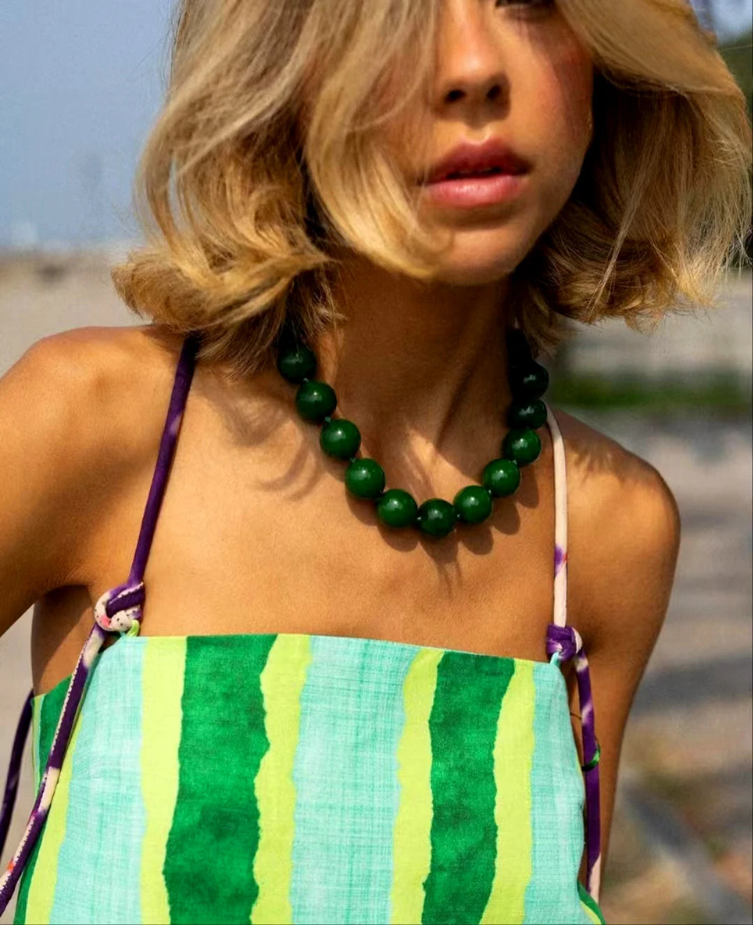 Collier de perles rondes colorées de style bohème Docona pour femmes, mode banquet réglable géométrique bijoux de vacances cadeaux de fête