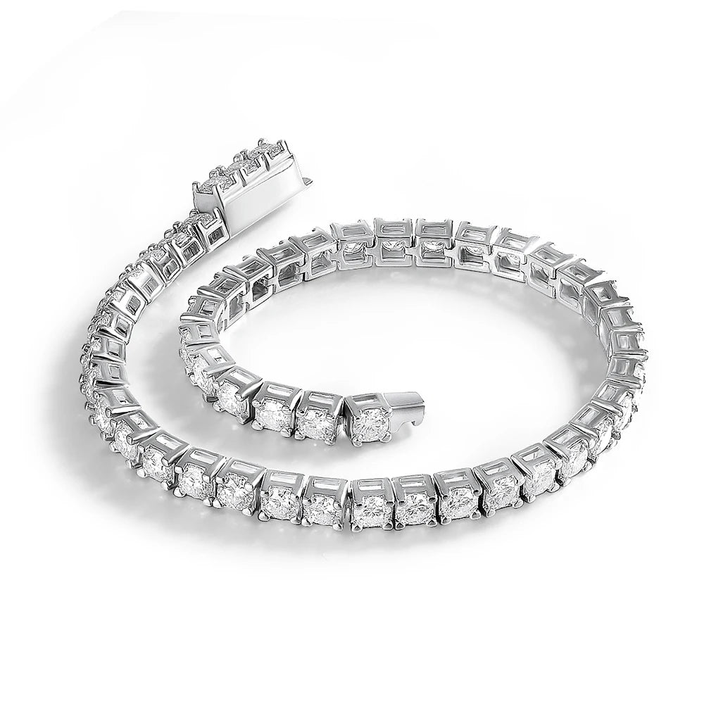 Serenity 3mm 4mm 5mm Moissanite Tennis Bracelet For Women Man 100% S925 Sterling Silver Spring Lock Couples Bracelet Anniversary