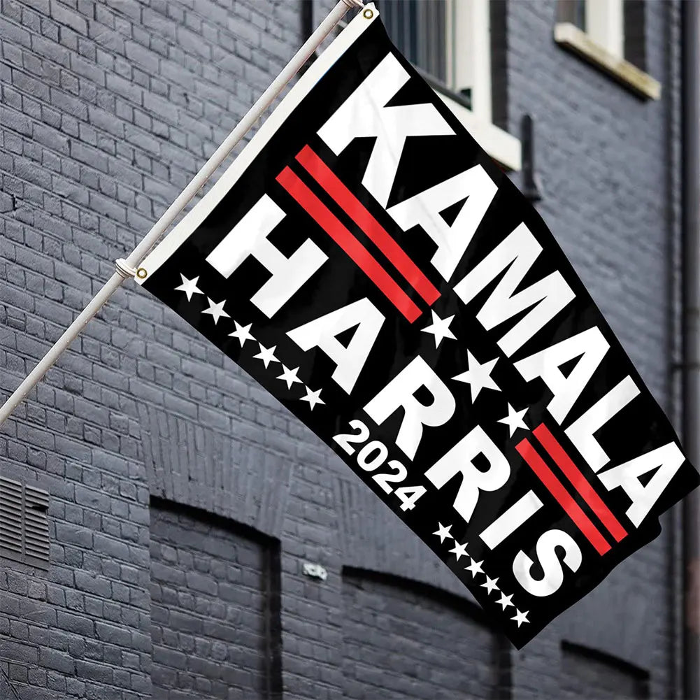 Kamala Harris Flaggenbanner, 90 x 150 cm, Kamala Harris 2024 US-Präsidentschaftswahlflaggen, lebendige Farben für Garten, Rasen, Hof, Heimdekoration