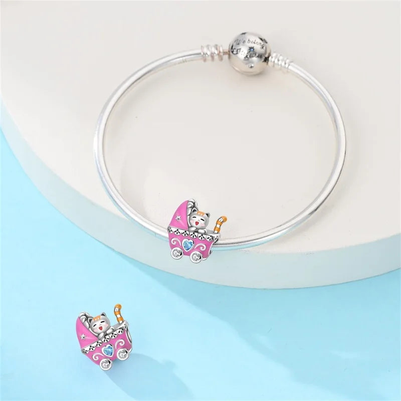 Original 925 Sterling Silver Charms Beads Graduation Season College Entrance Bachelor's Cap Pendant for Bracelet Charm Jewelry