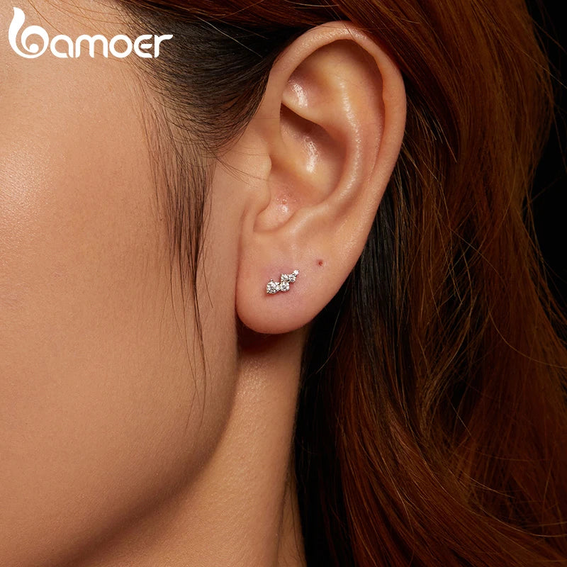 BAMOER Vergoldete Moissanite Bubbles Ohrstecker 925 Sterling Silber Hypoallergen Elegante süße Ohrringe Schmuck MSE080