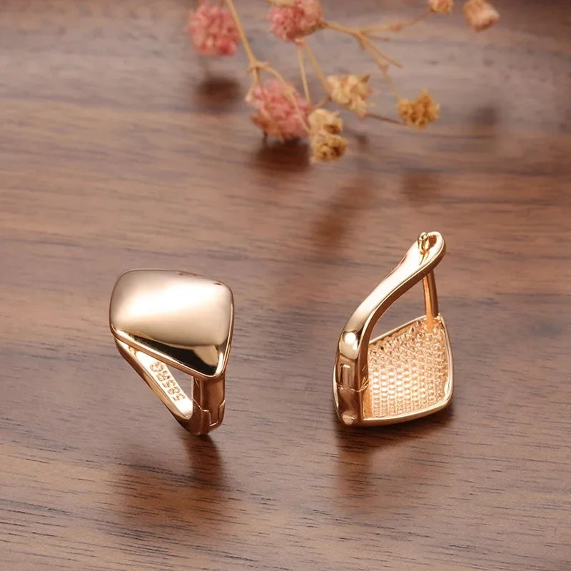 2025 Korean New Simple Geometry 14k Gold Earrings Fine Aros Mujer Oreja Earrings for Women Orecchini 14 K Gold Bizuteria Jewelry