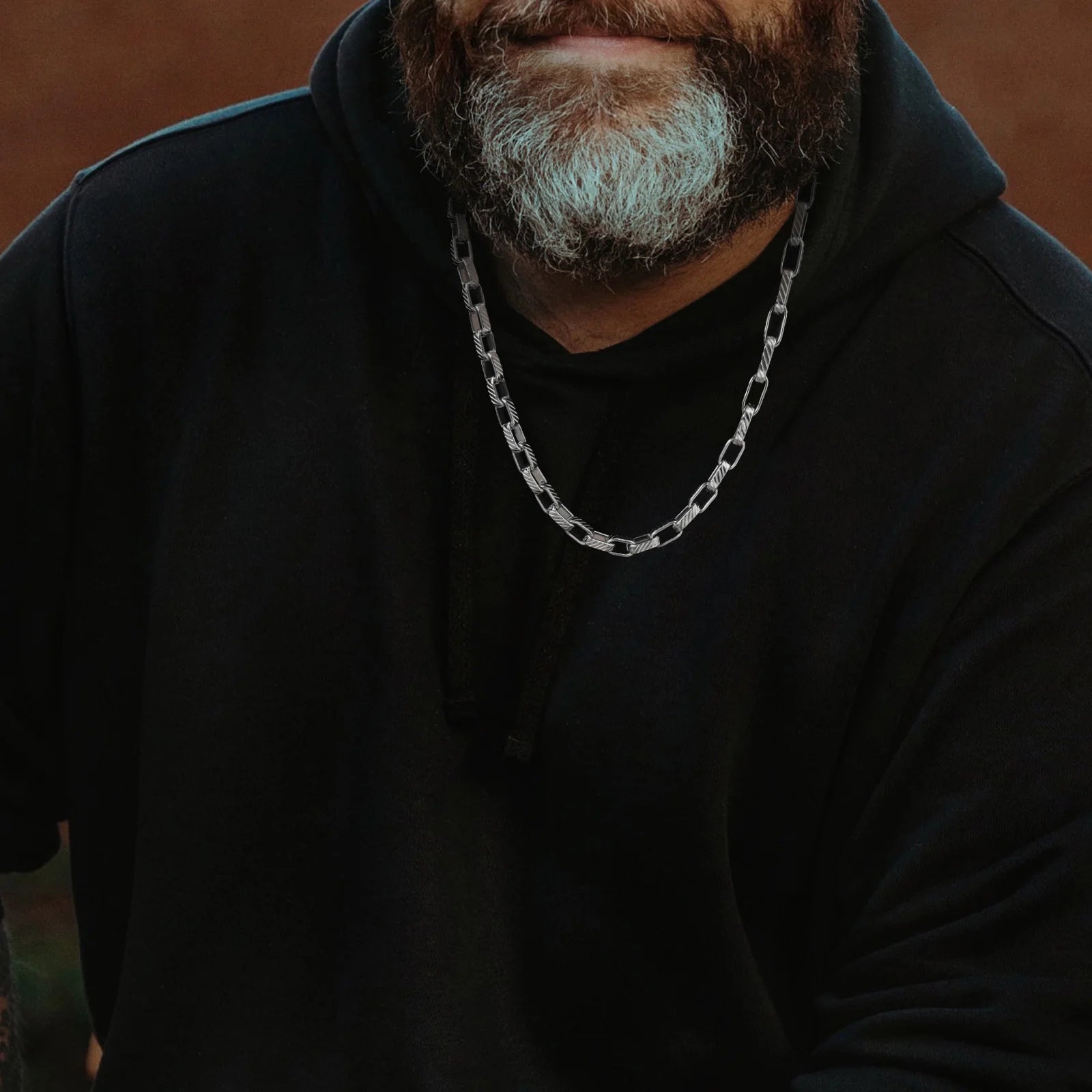 Vnox Heavy Punk 7.5mm Paperclip Chain Necklaces, Mens Waterproof Stainless Steel Rectangular Links Collar, Chunky Rock Jewelry