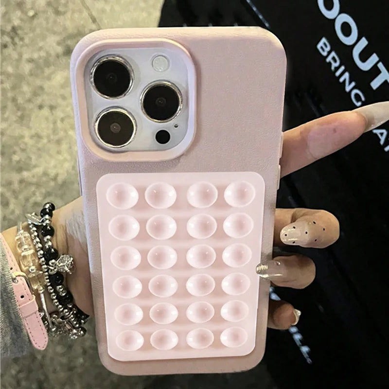 Luxury 3D Suction Cup Stand Lichee Pattern Phone Case for Xiaomi Redmi Note 14 13 12 Pro Plus 5G 11 12S 10 Redmi 14C 13C4G Cover