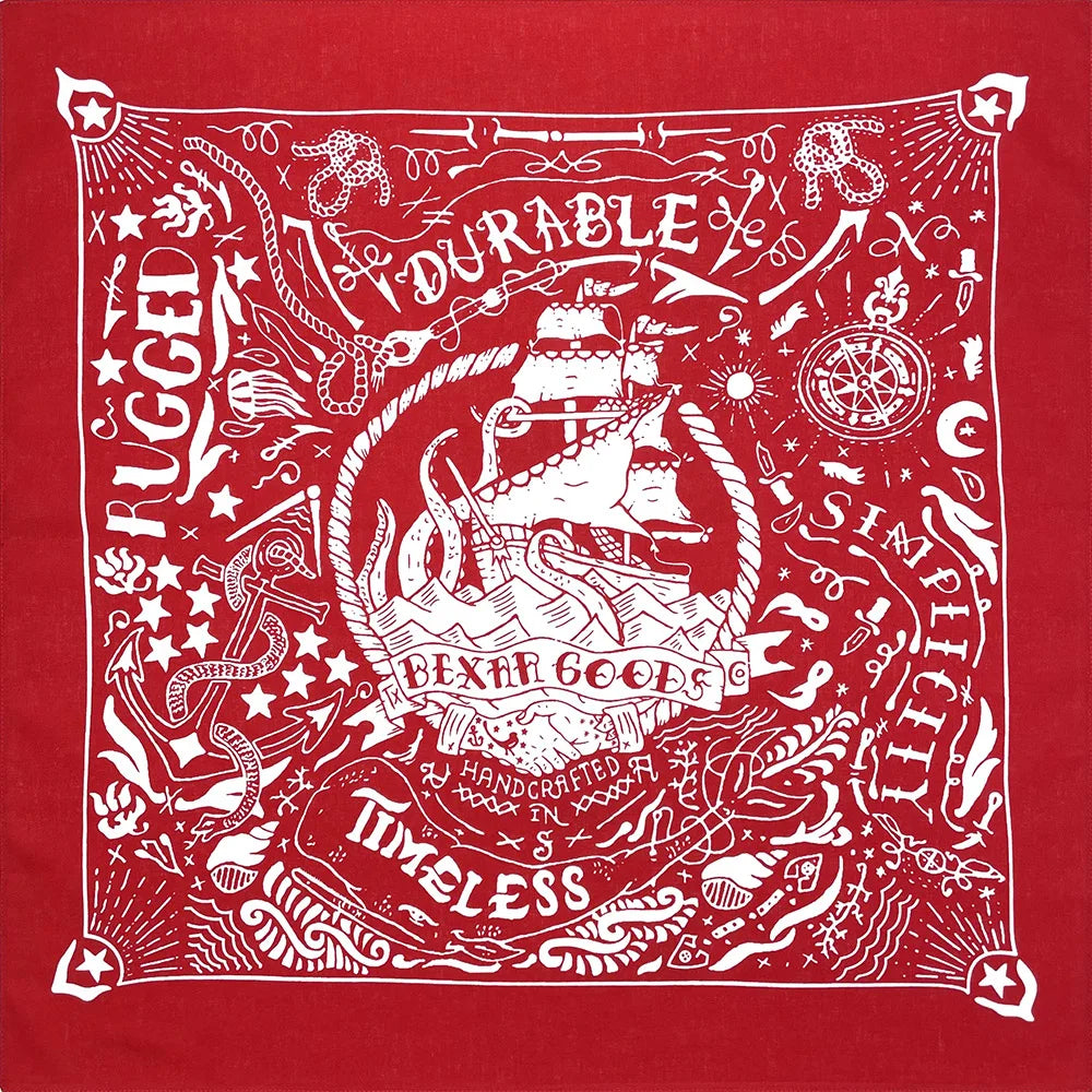 Nautical Print High Quality Hip Hop Cotton Square Scarf Men Bandana Scarf Headband Paisley Gifts For Boys/Girls