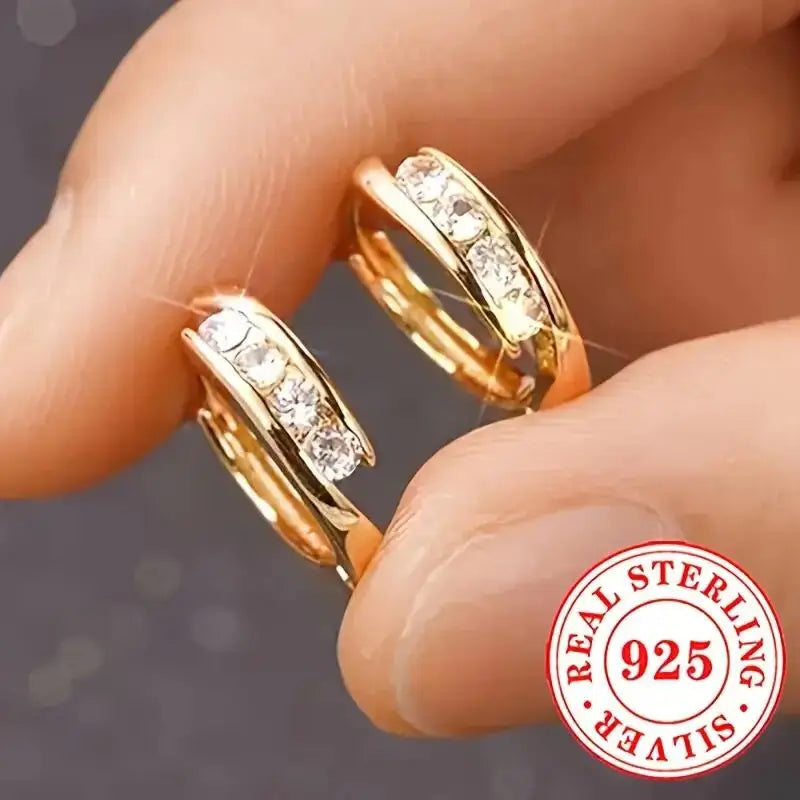 OXTAO D Moissanite Diamond Hoop Earrings 925 Sterling Silver 14K Gold Color Wedding Party Charms Channel Setting Ear Jewelry GRA