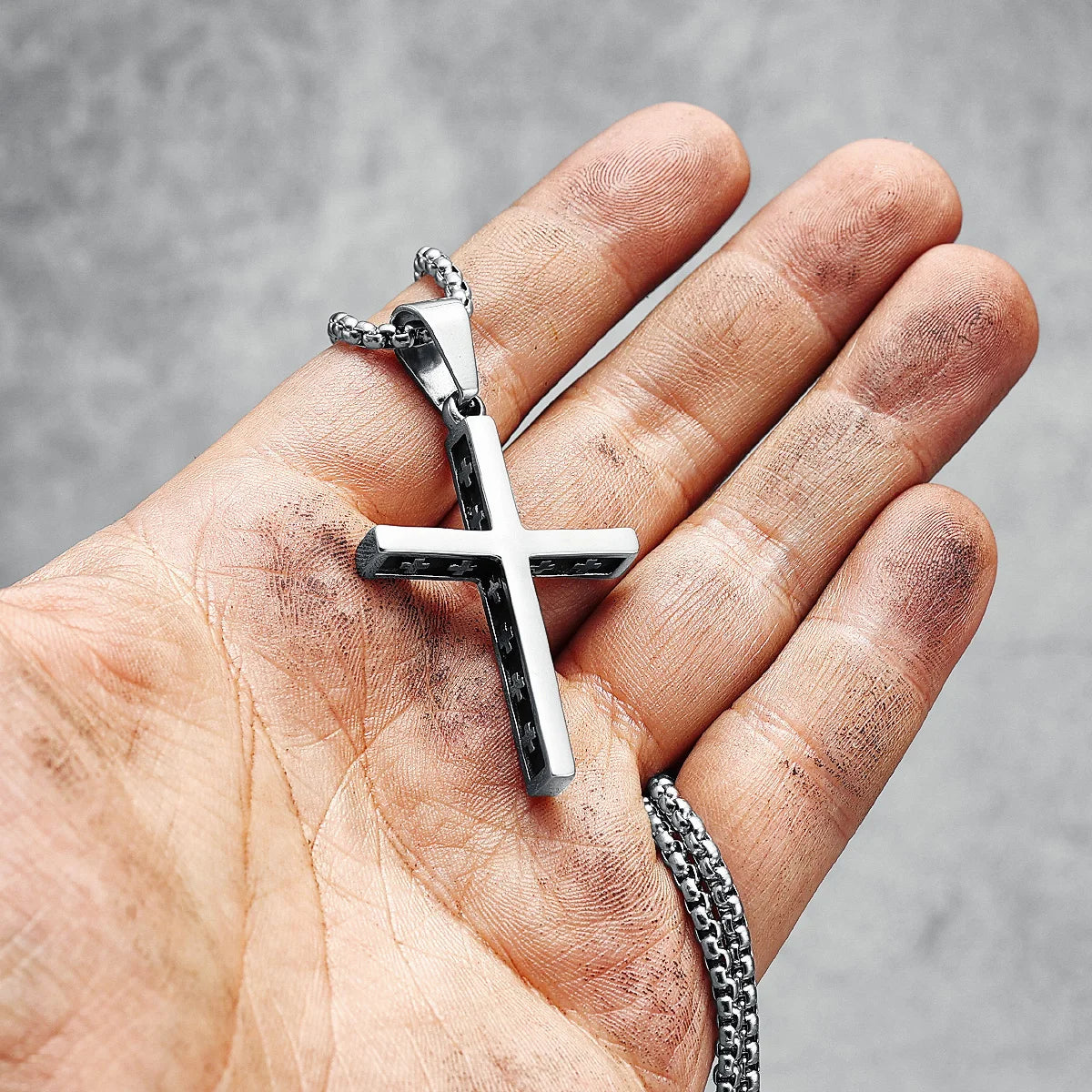 Simple Cross Men Necklace 316L Stainless Steel Pendant Chain Top Quality Religion Rock Punk Rap for Biker Male Jewelry Best Gift