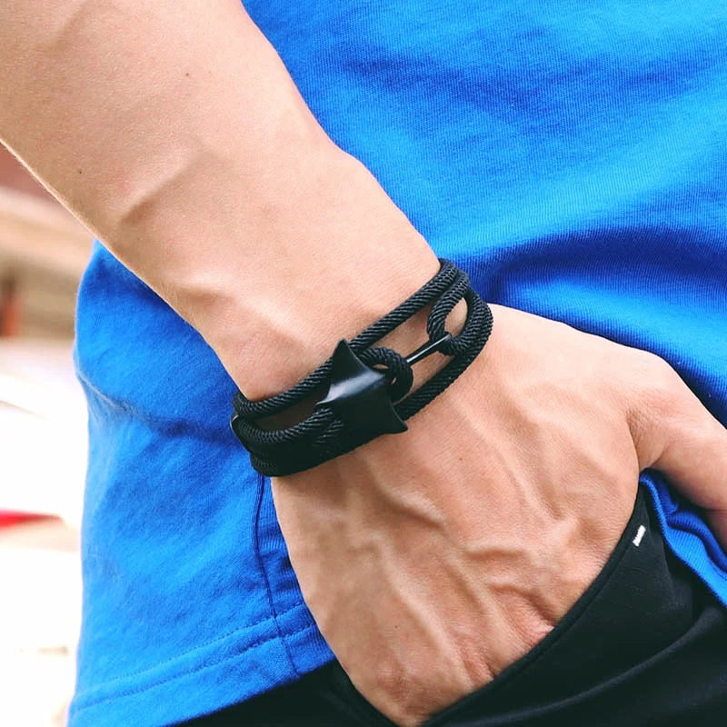 Bohemia Manta Rays Bracelet Men Marine Life Nautical Braslet Mulrilayer Rope Braclet Animal Jewelry Wristband Beach Accessories