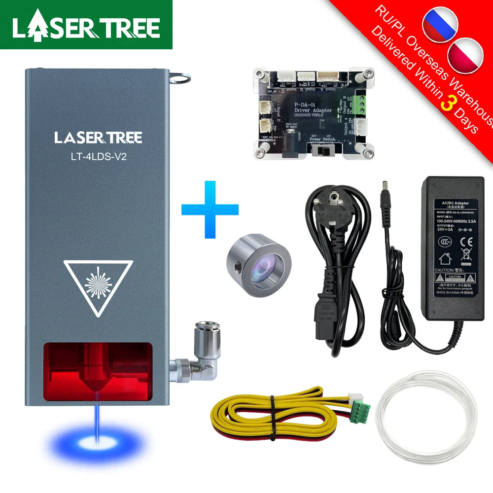 LASER TREE 20W/10W/5W/4W Laser Head For CNC Engraver Wood Cutting DIY Laser Tools 450nm TTL/ PWM Blue Light Laser Module