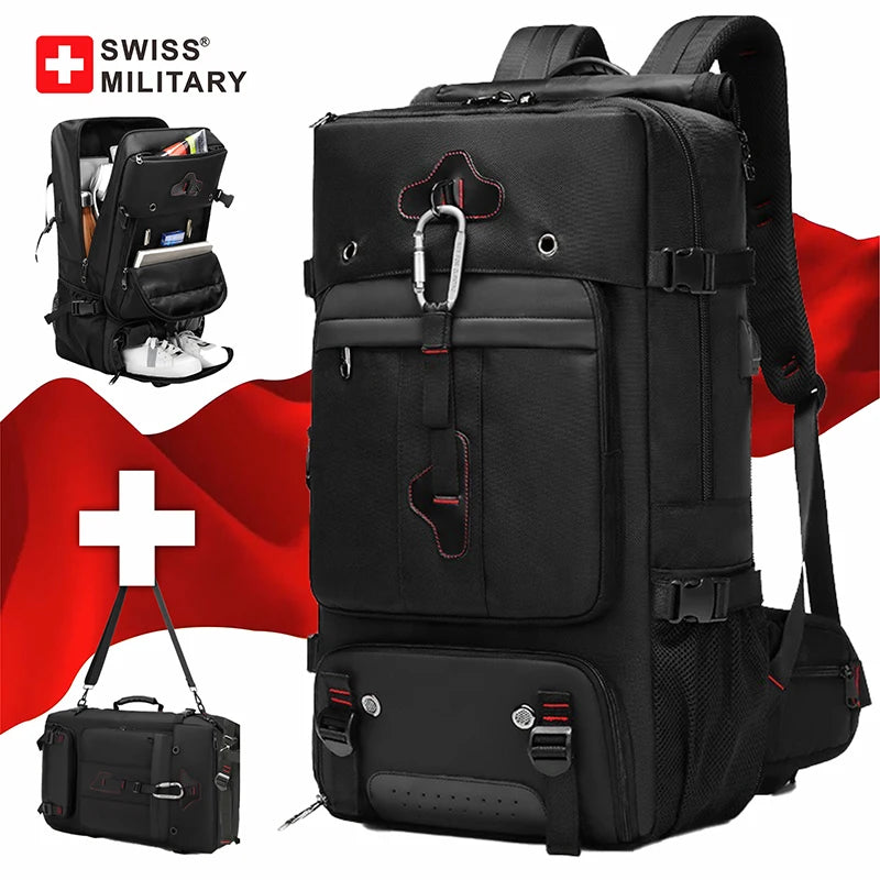 SWISS MILITARY 50L 78L Large Capacity Travel Backpack Luggage Sports T SWISS MILITARY 50L 78L Large Capacity Travel Backpack Luggage Sports T