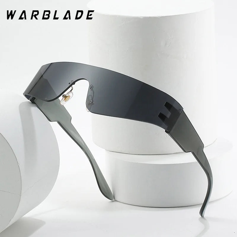 New Flat Top Shield Fashion Punk Sunglasses Women Y2K Sun Glasses Men Mirror One Piece Eyewear 2000S 90S Aesthetic Goggles UV400