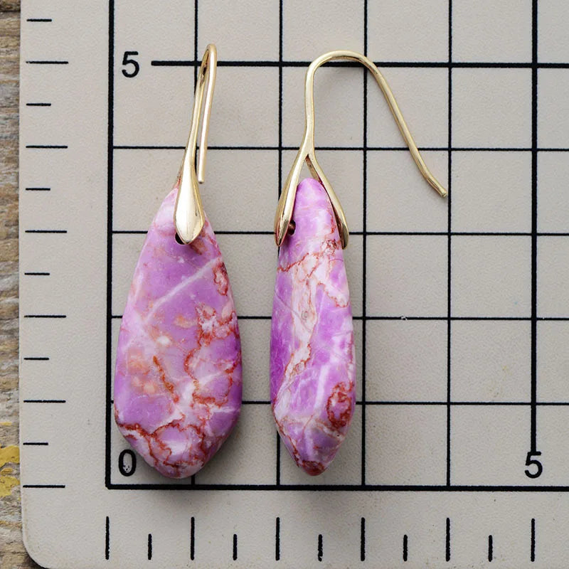 Bohemian Emperor Stone Geometric Pendant Earring Popular Natural Stone Jewelry Earrings for Women Luxury Boho Girl Jewelry