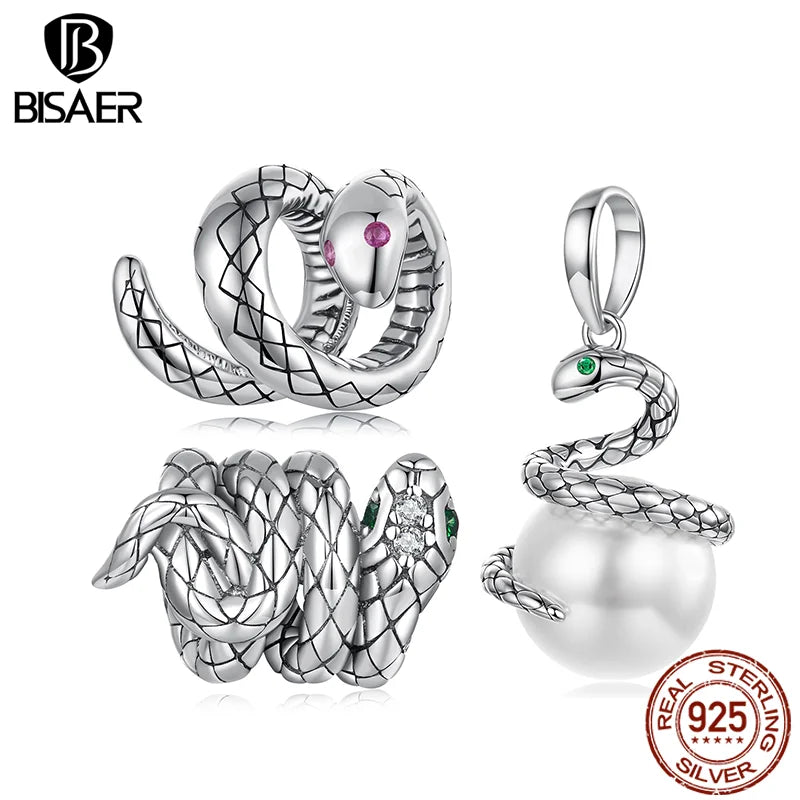 BISAER 925 Sterling Silver Yorkshire Terrier Locket Charm Pomeranian Elephant Hamster Pendant for Women DIY Bracelet Jewelry