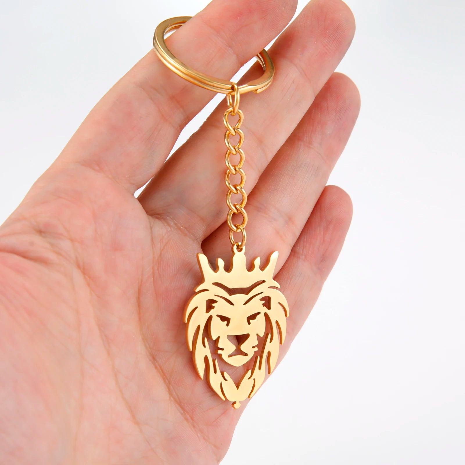 Dreamtimes Fashion Hollow Out Punk Lion Keychain Animal Car Backpack Accessories Fashion Jewelry Gifts