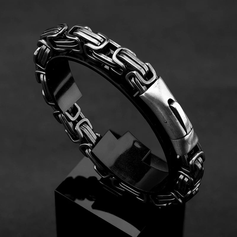 MKENDN Punk Men Vintage King Chain Bracelets for Men Stainless Steel Motorcycle Bracelets Male Jewelry Accessories Gifts - Madeinsea©