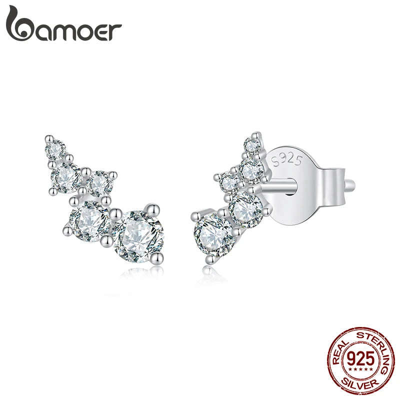 BAMOER Vergoldete Moissanite Bubbles Ohrstecker 925 Sterling Silber Hypoallergen Elegante süße Ohrringe Schmuck MSE080