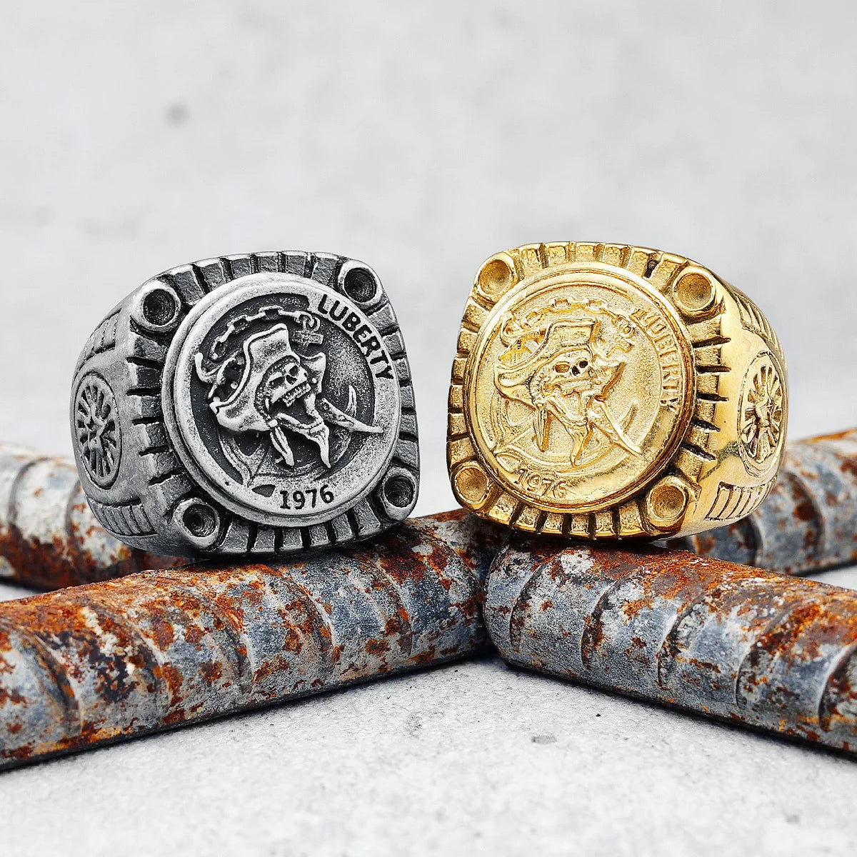 Pirate Captain Ring 316L Stainless Steel Men 1976 Rock for Rider Male Boyfriend Jewelry Best Gift Accessories Dropshipping