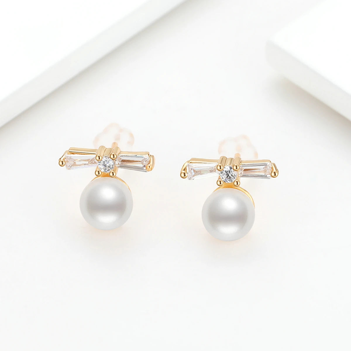 OXTAO 1Pair Fashion Women Stud Earrings Crystal Ear Climbers / Crawlers Clear Rhinestone Earring For Women Party Jewelry Gift