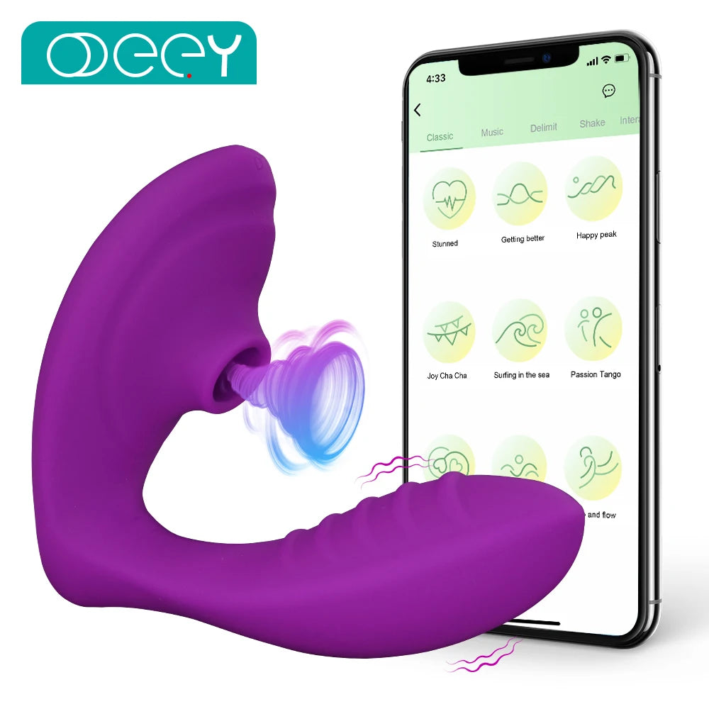 APP Bluetooth Vagina Sucking Vibrator 20 Modes Vibrating Sucker Oral Sex Suction Clitoris Stimulator Erotic Sex Toys for Women - Madeinsea©