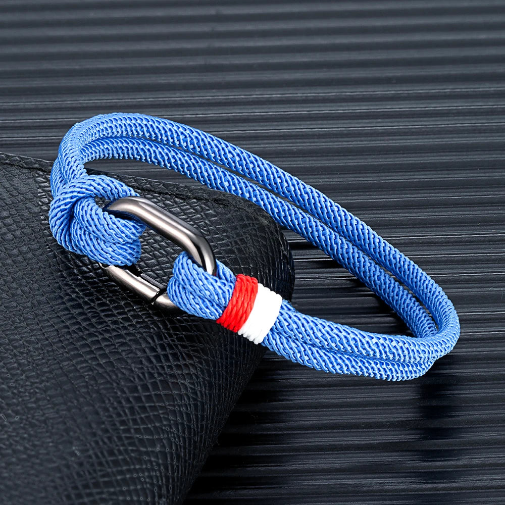 MKENDN Sport Style Handmade Braided 3mm Rope Bracelet Oval spring buckle Bracelet Couple Gift Leisure Accessories Homme Pulseria