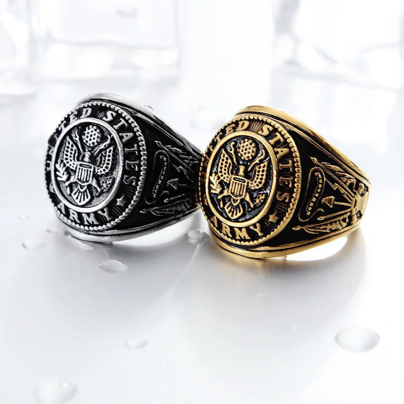 Gold Colored USA Military Ring - Madeinsea©