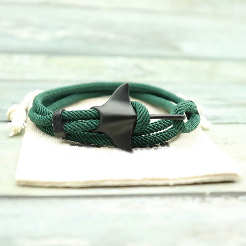 Bohemia Manta Rays Bracelet Men Marine Life Nautical Braslet Mulrilayer Rope Braclet Animal Jewelry Wristband Beach Accessories