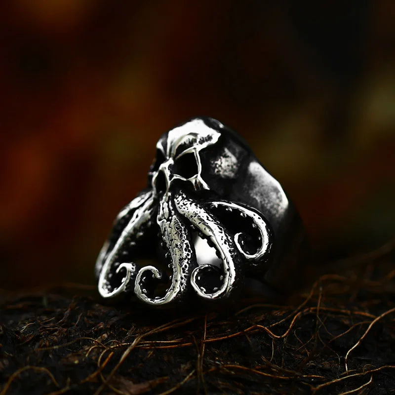 Titanium Steel Kraken Octopus Monster Ring