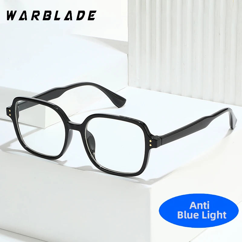 Square Anti Blue Light Glasses Computer Goggles Fashion Rivets Frame Eyeglasses Blue Rays Blocking Eyewear Vision Care Glasses