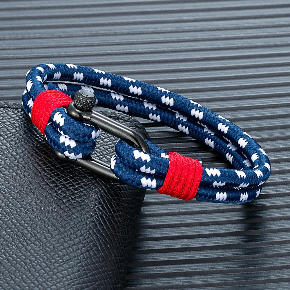 MKENDN High Quality Nylon Bracelet for Men Women Inspired Woven Accessory U-shape Clasp Perfect for him Unique Lifeguard Gift