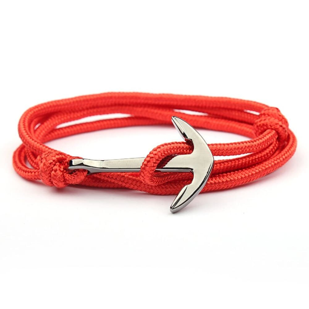 Adjustable Anchor Bracelet - Red