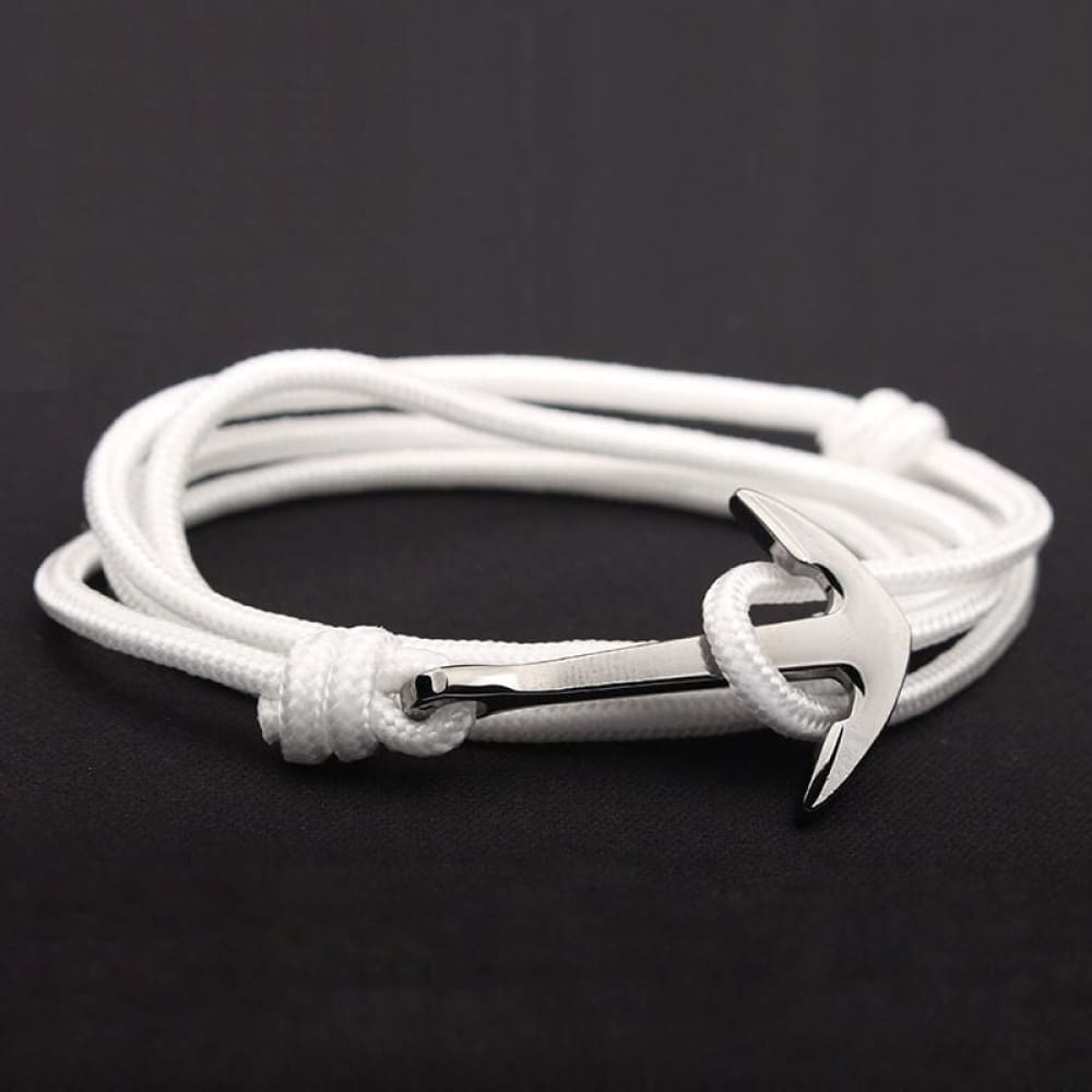 Adjustable Anchor Bracelet - White