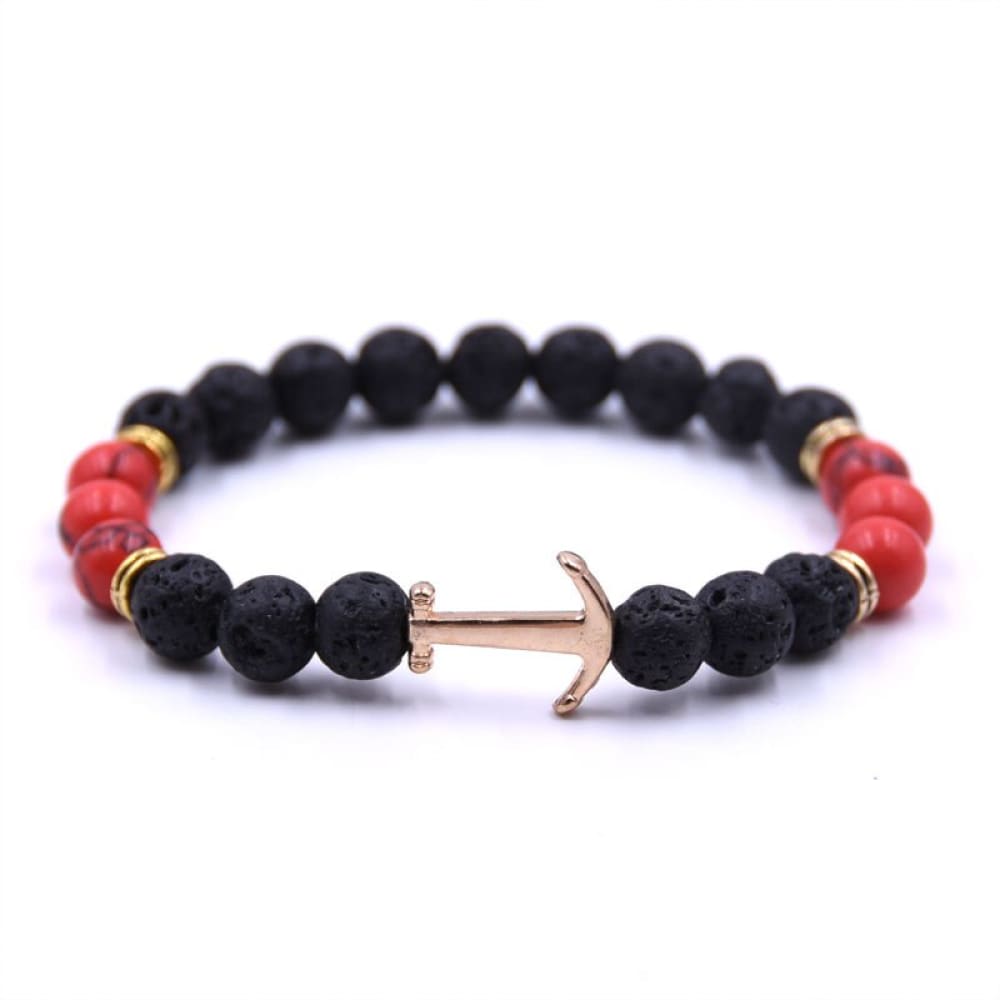 Anchor Bracelet Lava Stone
