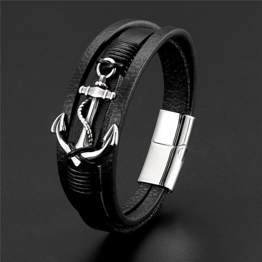 Anchor Bracelet Leather