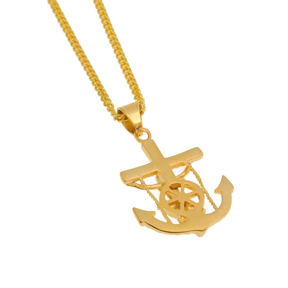 Anchor Crucifix Necklace