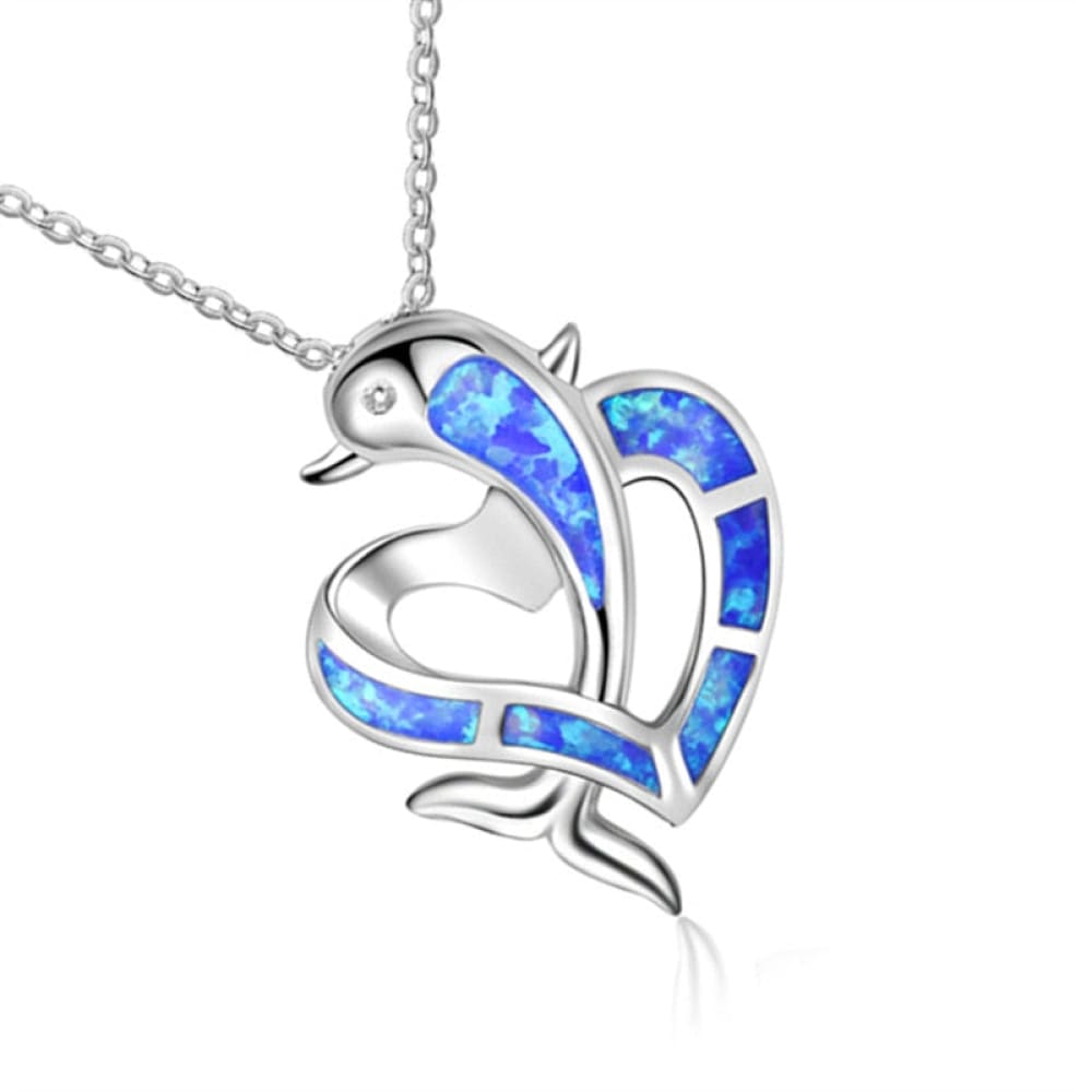 Aquamarine Dolphin Necklace