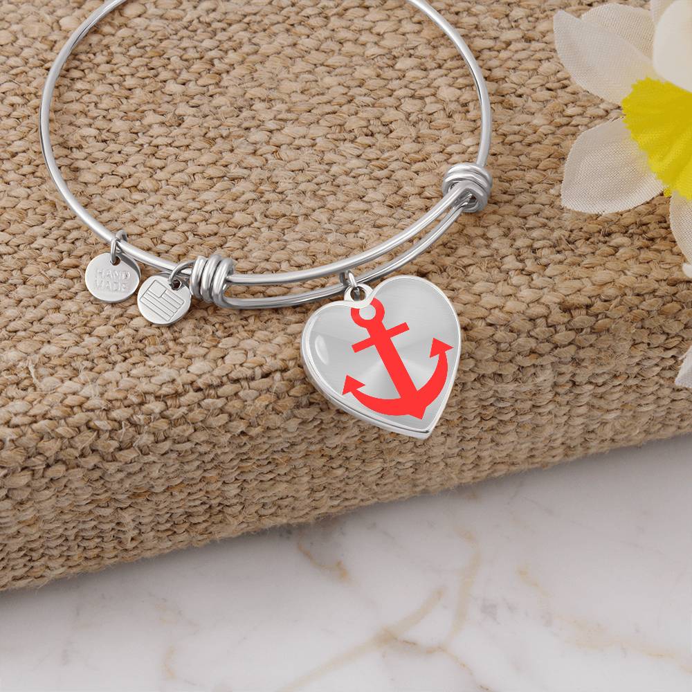 Personalized Adjustable Heart Bangle Bracelet - Madeinsea©