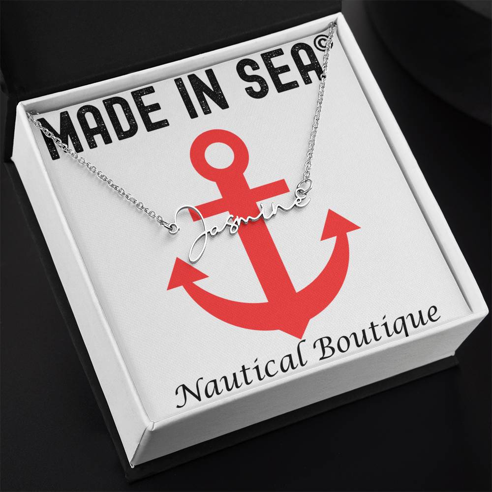 Personalized Signature Name Necklace with Custom Message Card - Madeinsea©