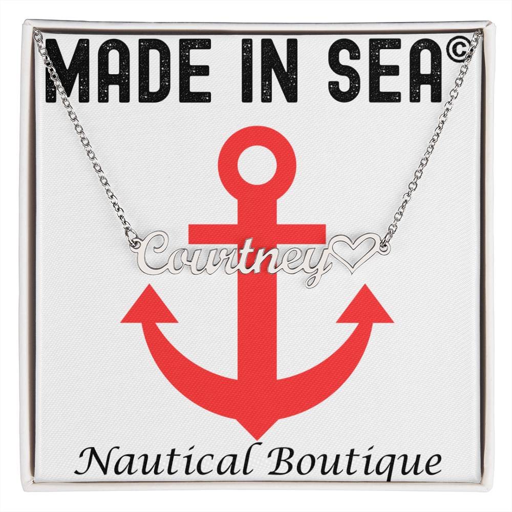 Personalized Name Necklace and Heart with Custom Message Card - Madeinsea©